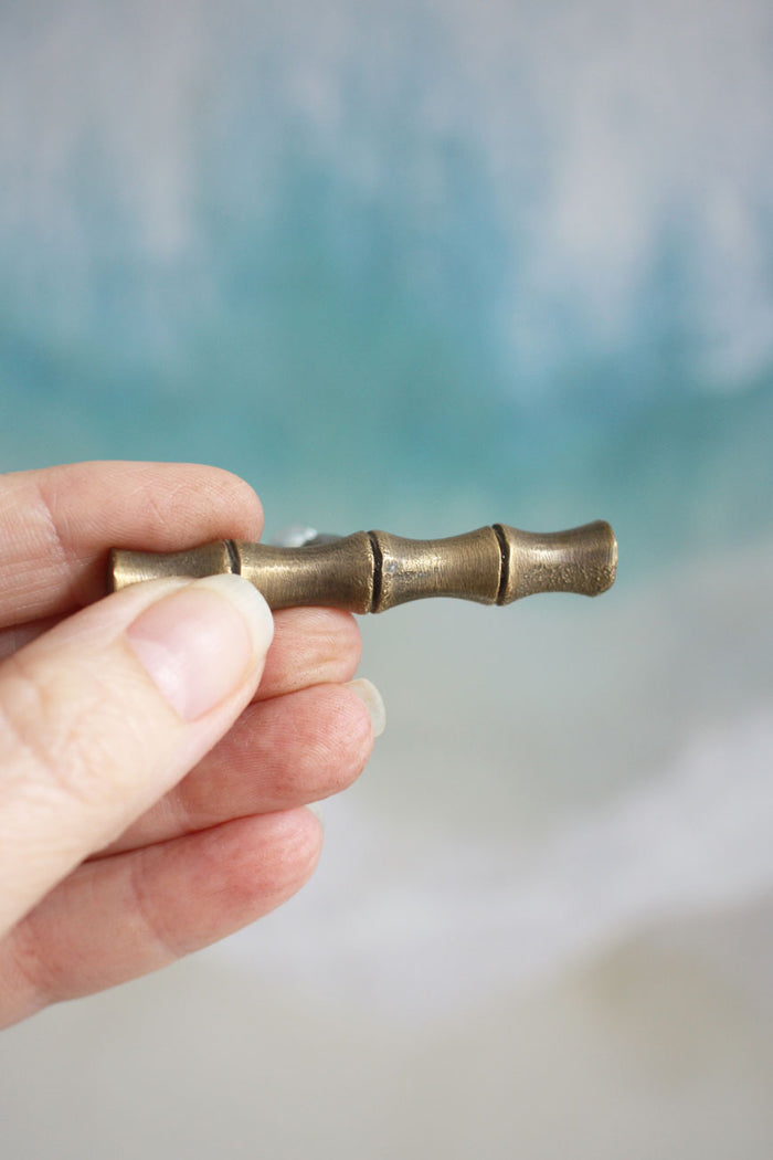 Brass Bamboo Cabinet Pull / Knob - Small