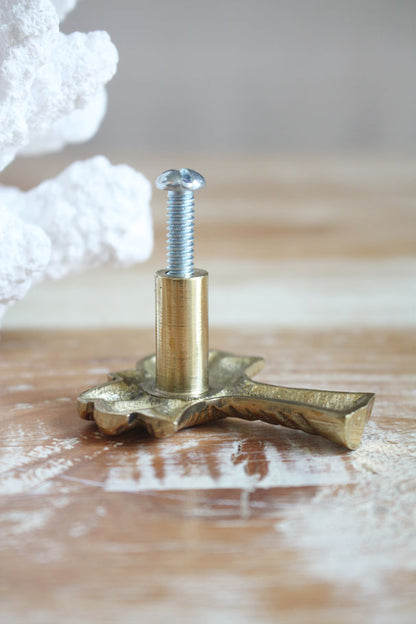 Brass Palm Tree Handle/Drawer Knob - Polished