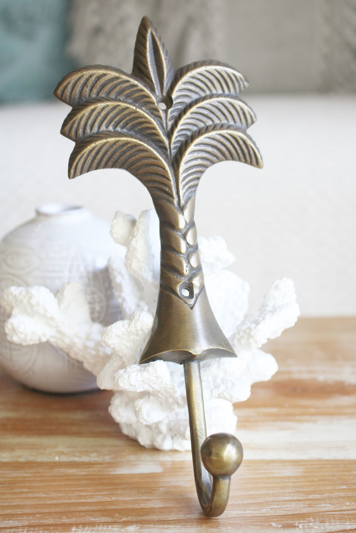 Brass Palm Tree Hook - Large