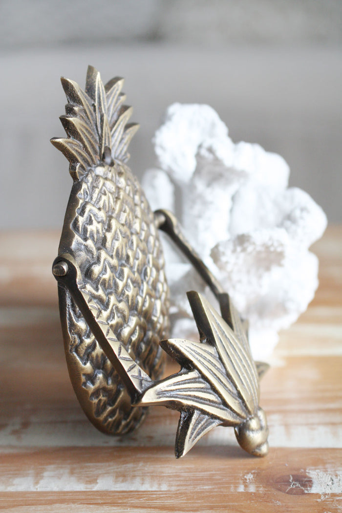 Brass Pineapple Door Knocker - Antiqued
