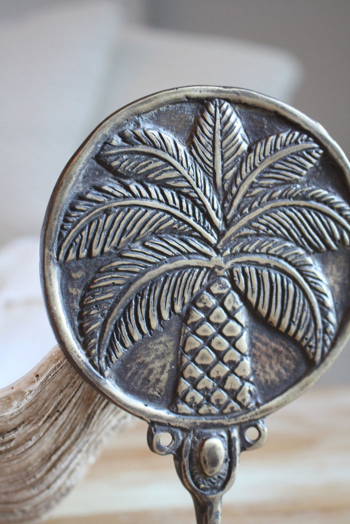 Brass Round Palm Hook - Antiqued