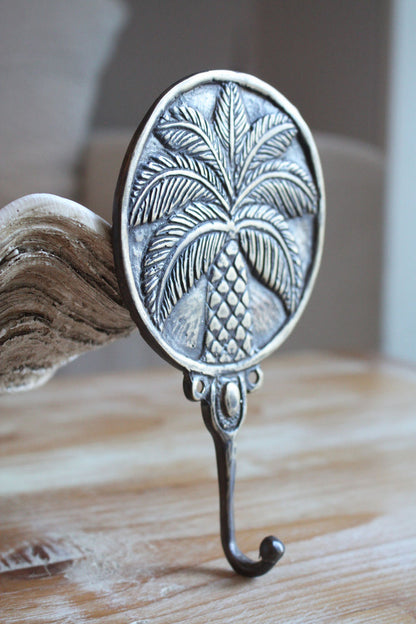 Brass Round Palm Hook - Antiqued