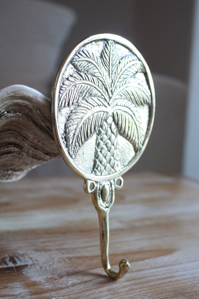 Brass Round Palm Hook - Polished
