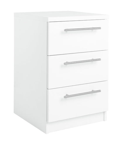 Brisbane 3 Drawer Bedside - White