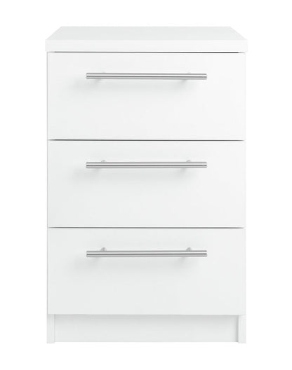 Brisbane 3 Drawer Bedside - White