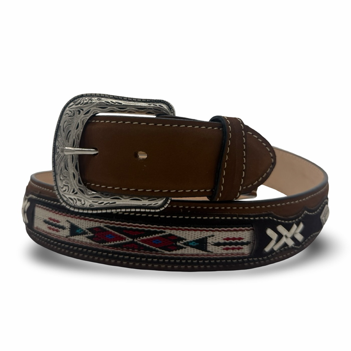 Brown Suede Finish Western Belt