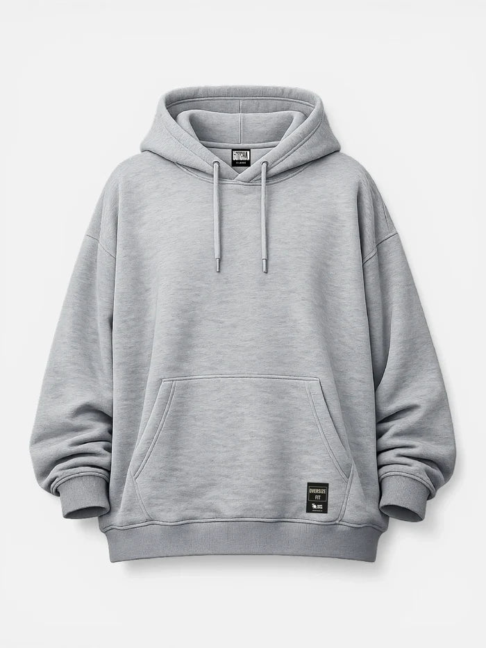 Buzo Gotcha Solid Oversize Gris Melange