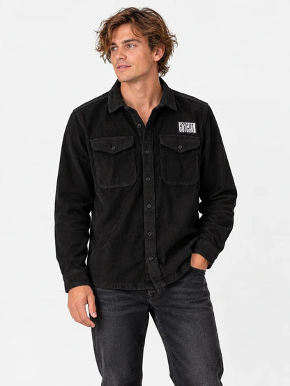 Camisa Gotcha Solid Corderoy Negro — vista principal