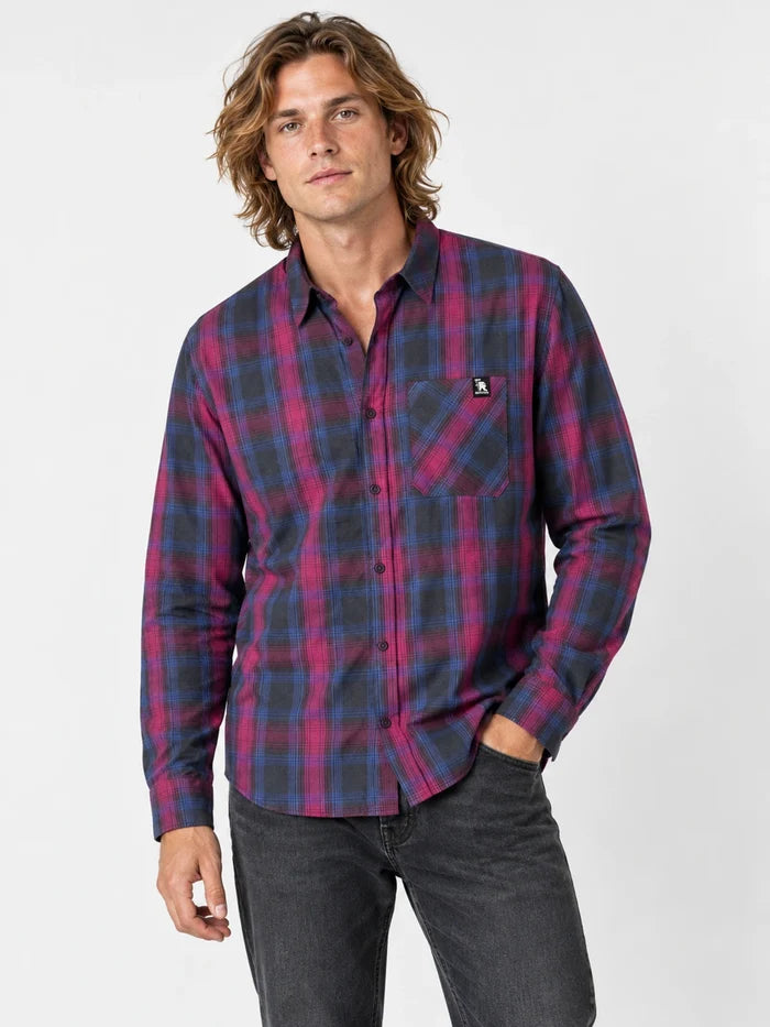 Camisa Gotcha Viyella Cuadros Liviana Azul — vista principal