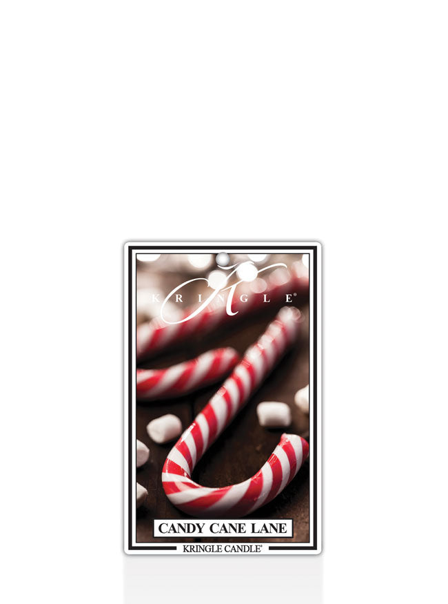 Kringle Candle Candy Cane Lane air freshener on a white background