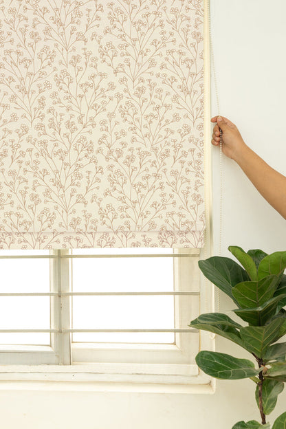 Canopy 100% Cotton Sheer Printed Customizable blind for livingroom & Bedrooms-Light Filtering