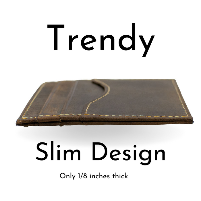 4 inches x 3.125 inches. 6 pockets, 3 in front, 3 in back & 1 inner