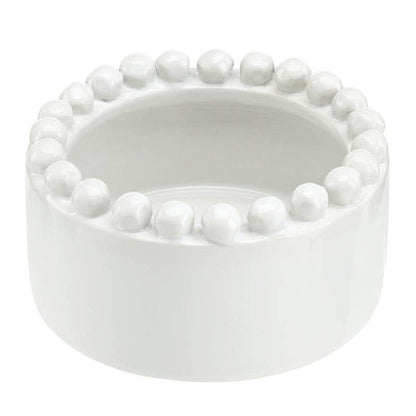 Santa Barbara Design Studio by Creative Brands 4.5" Dia x 2.25" H Ceramic Beaded Wine Coaster - White