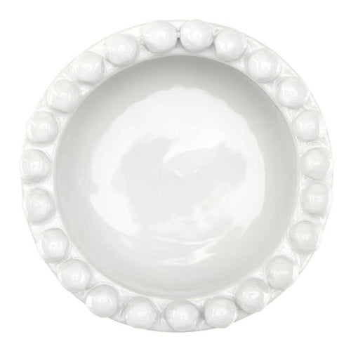 Santa Barbara Design Studio by Creative Brands 4.5" Dia x 2.25" H Ceramic Beaded Wine Coaster - White