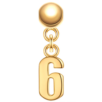 Charm Anhänger Zahl 6 gold