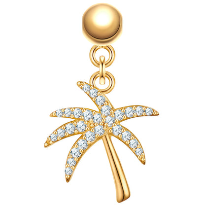 Charm Palme gold mit Zirkonia