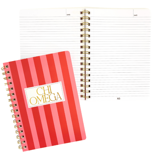 Duo Threads Chi Omega Stripe Sorority Notebook