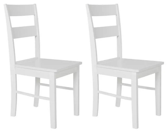 Chicago Pair of Solid Wood Dining Chair - White ( B Grade )