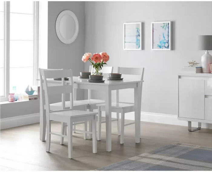 Chicago Pair of Solid Wood Dining Chair - White ( B Grade )