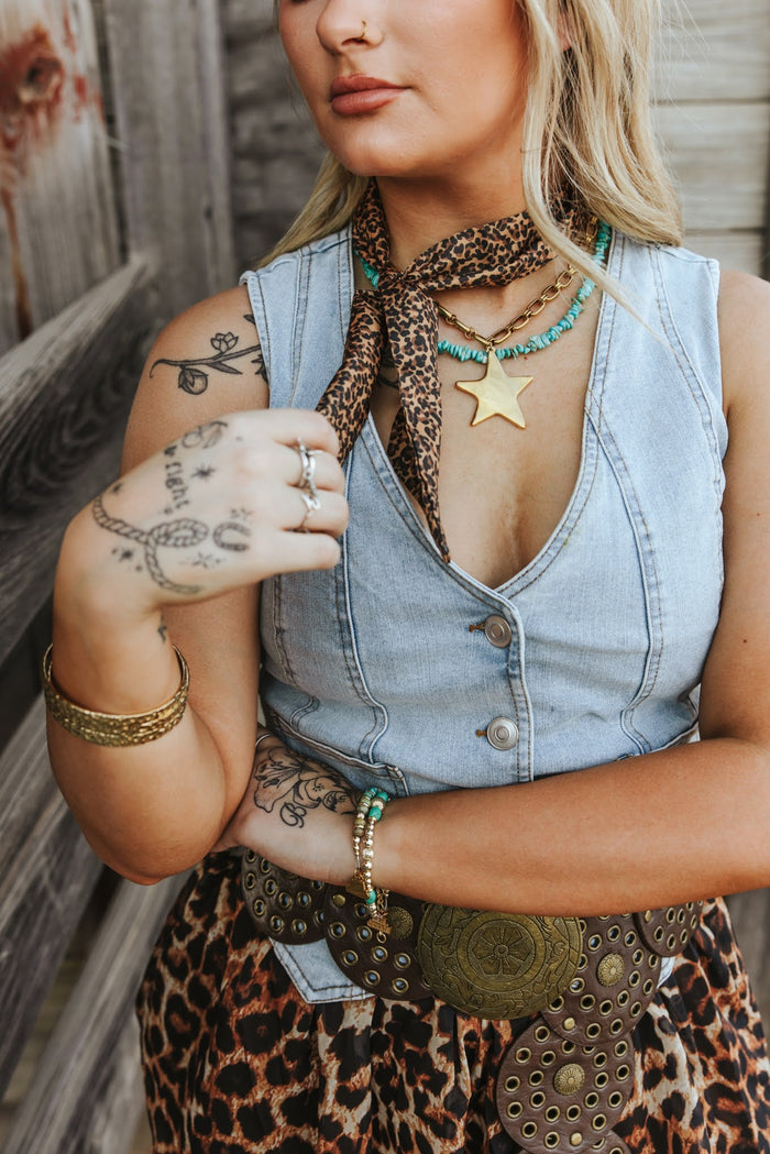 Chunky Gold Star Link Necklace