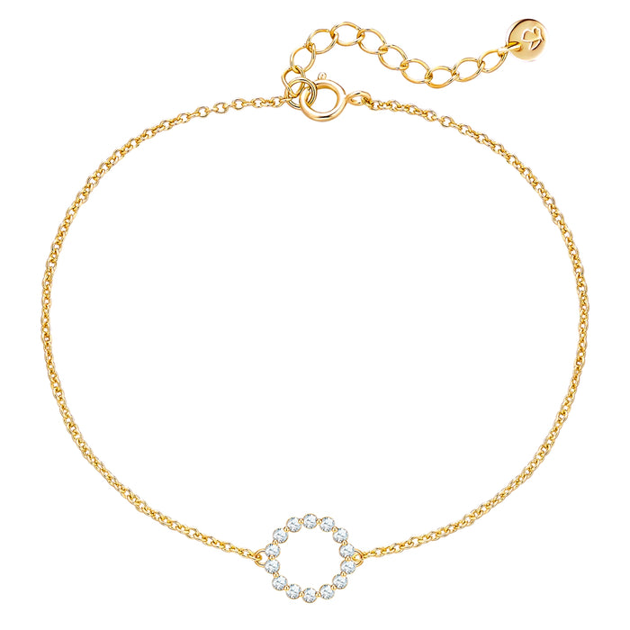 CIRCLE Armband gold mit Zirkonia
