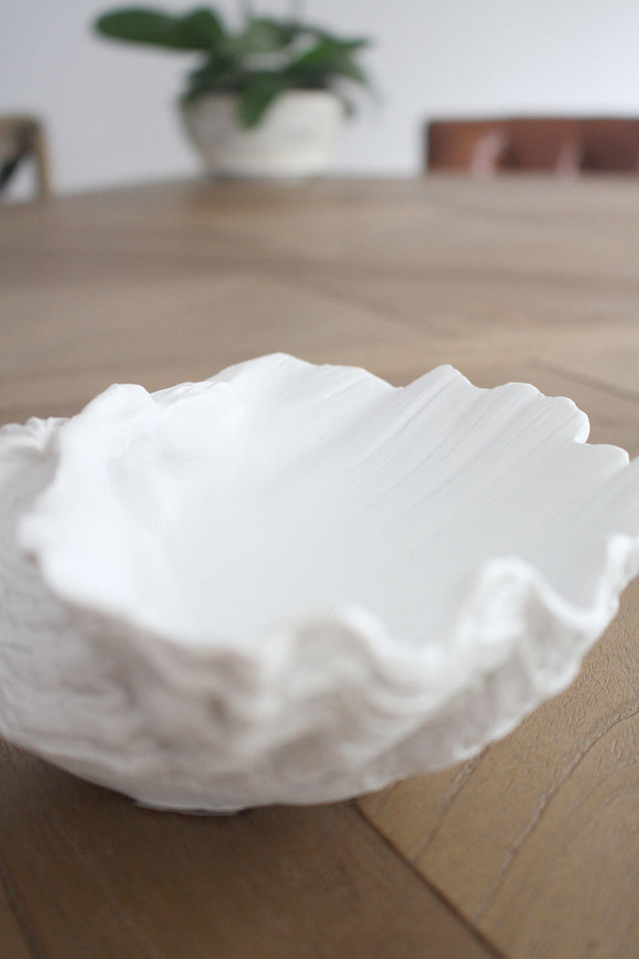Clam Shell White XSmall 24cm Wide - Resin
