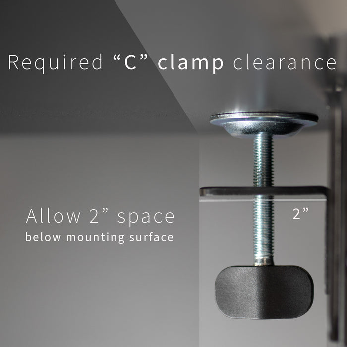 Clamp-on 6 x 9 inch (11 Including Clamps) Desk Extender, Wrist Support, Armrest Tray, Table Mount for Sit Stand Desks