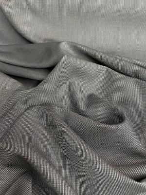 Classic Italian Tropical Wool Suiting - Fine Striped , Black / Off White