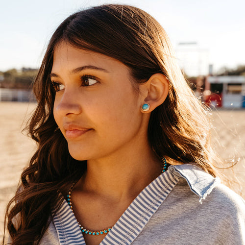 CLASSIC TURQUOISE STUD EARRINGS