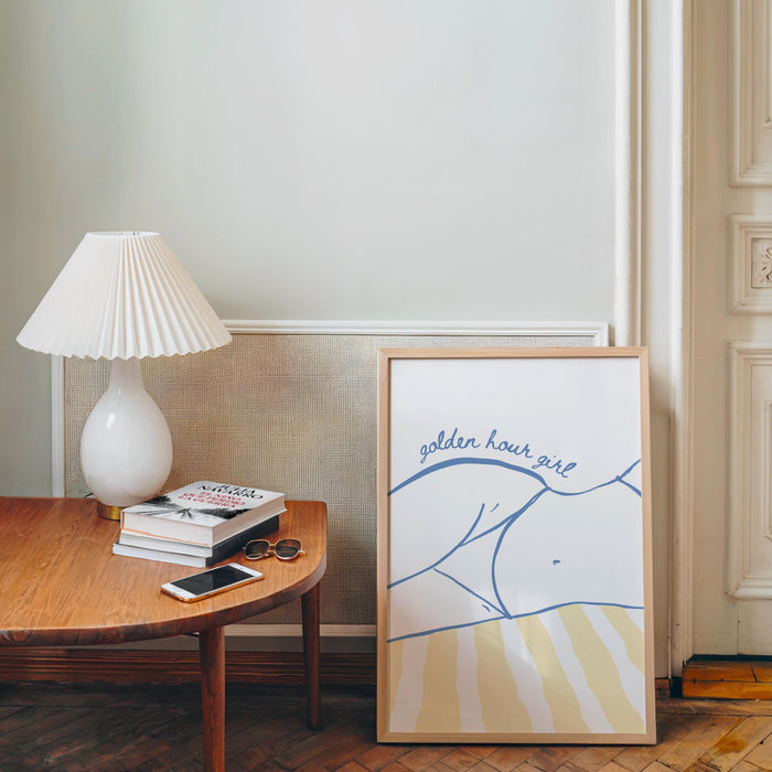 Coastal Beach Wall Art Set of 6, Blue Yellow Beach Gallery Wall, Meet Me At The Beach, Lobster & Shell Coastal Print, Summer Beach House Art