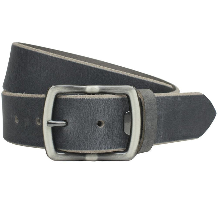 Gray distressed leather strap with hypoallergic functional bottle opener buckle
