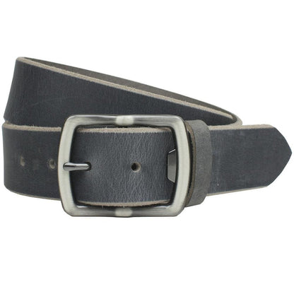 Gray distressed leather strap with hypoallergic functional bottle opener buckle