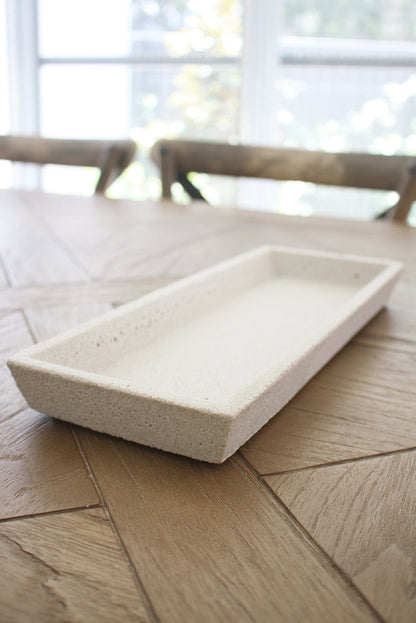 Concrete Rectangle Tray - Cream
