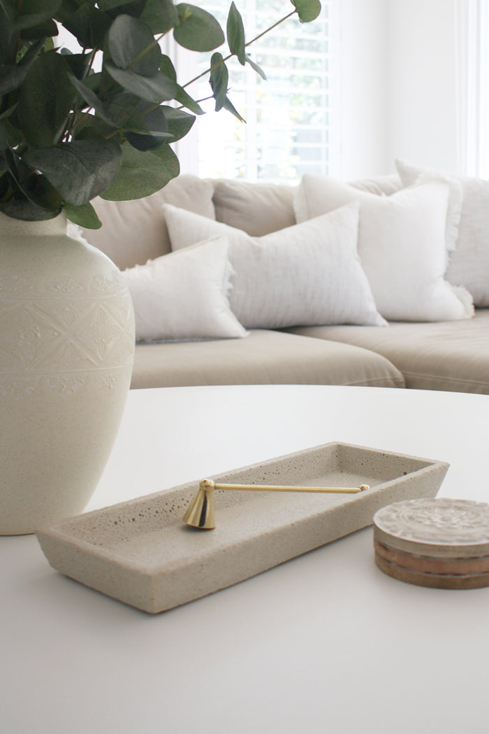 Concrete Rectangle Tray - Cream