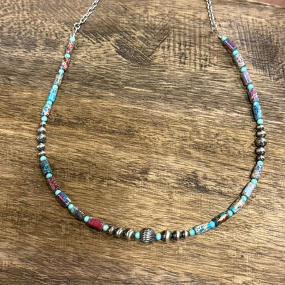 Sedona Sky Barrel Beaded Necklace