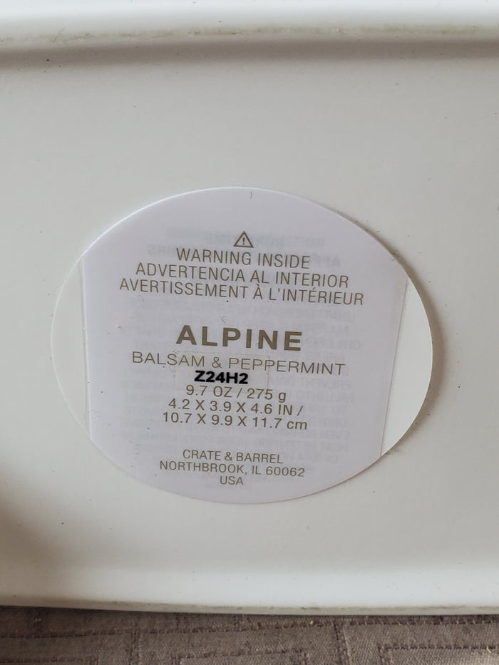 Crate & Barrel Alpine Balsam & Peppermint Candle UNUSED