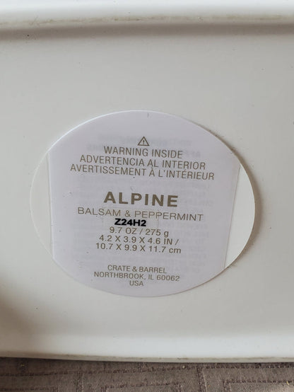 Crate & Barrel Alpine Balsam & Peppermint Candle UNUSED