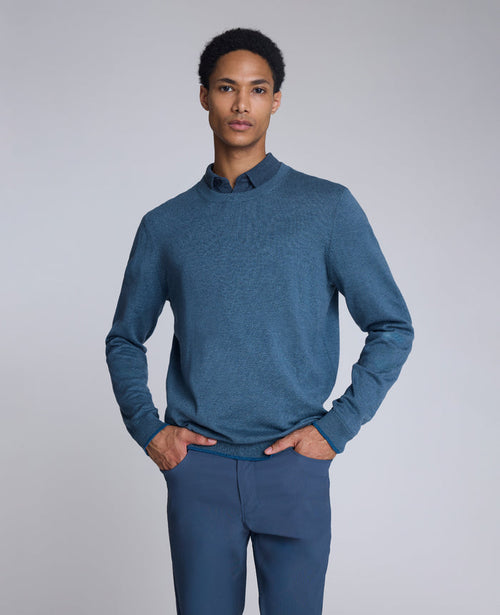Crewneck Sweater with Tipping Details