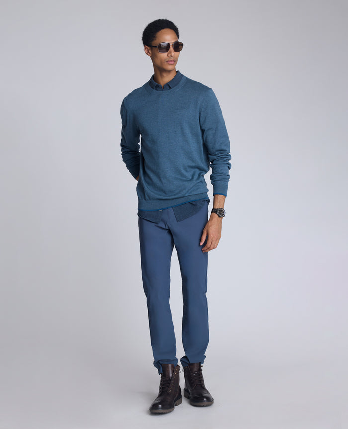 Crewneck Sweater with Tipping Details