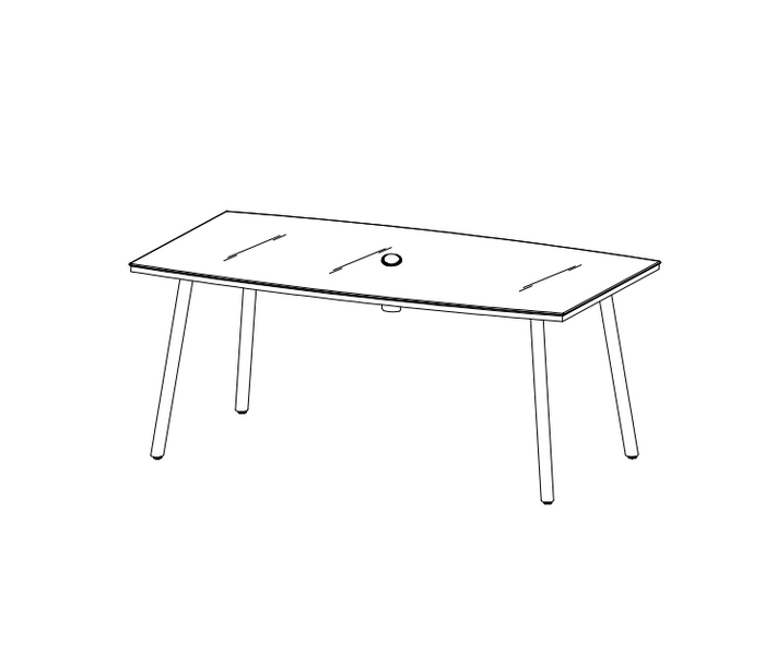 Cusco Black 6 Seat Rattan Table 6mm ( Only table )