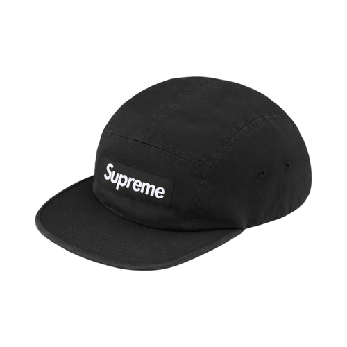 Czapka Supreme Washed Chino Twill Camp Cap Black SUPREME Czapki