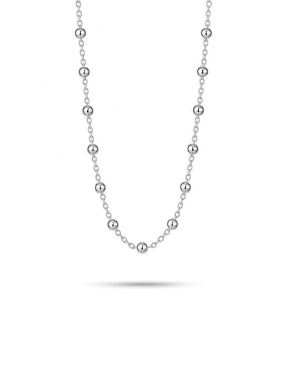 silverhalsband ed små kulor