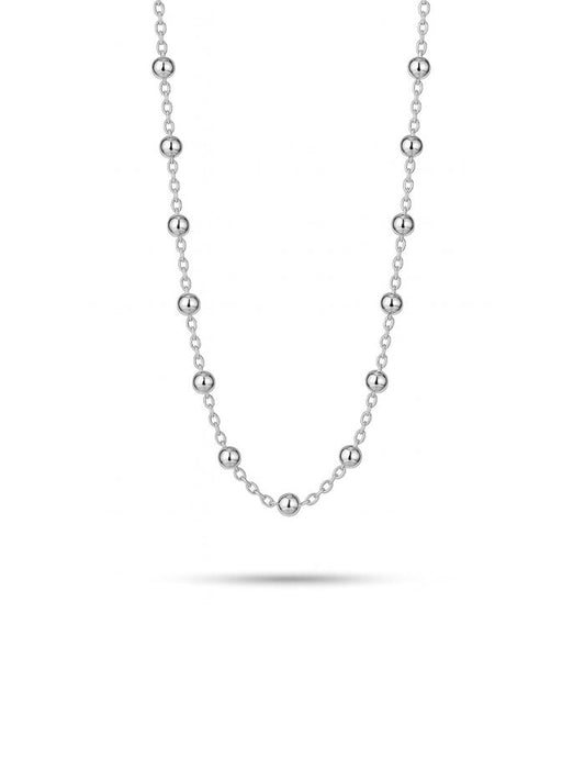 silverhalsband ed små kulor