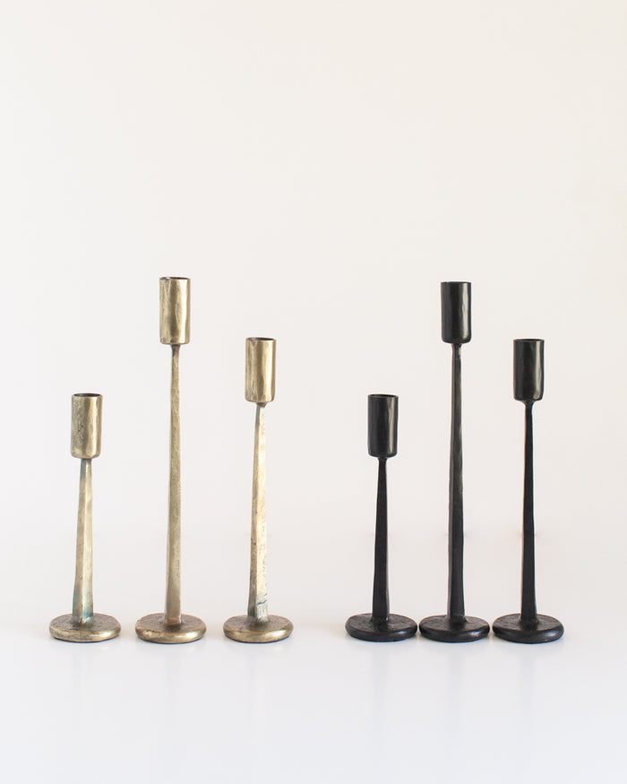 Dante Hand-Forged Iron Candle Stands | Set of 3