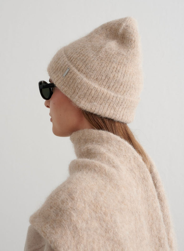 Dark Clay Alpaca Knit Beanie
