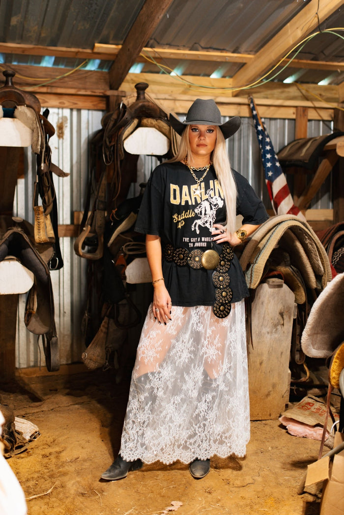 Darlin' Saddle Up Oversized Graphic TeeS