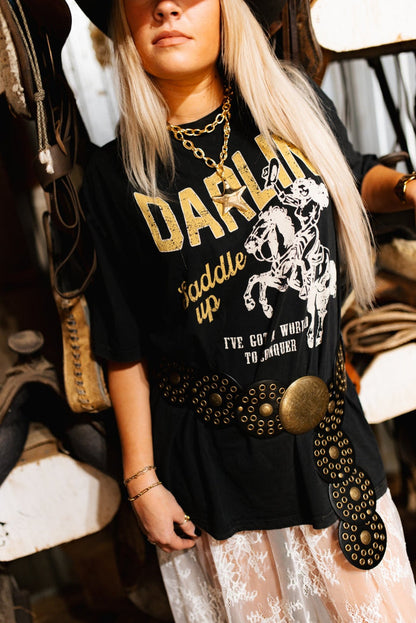 Darlin' Saddle Up Oversized Graphic TeeS