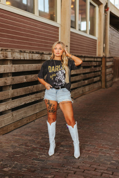 Darlin' Saddle Up Oversized Graphic TeeS
