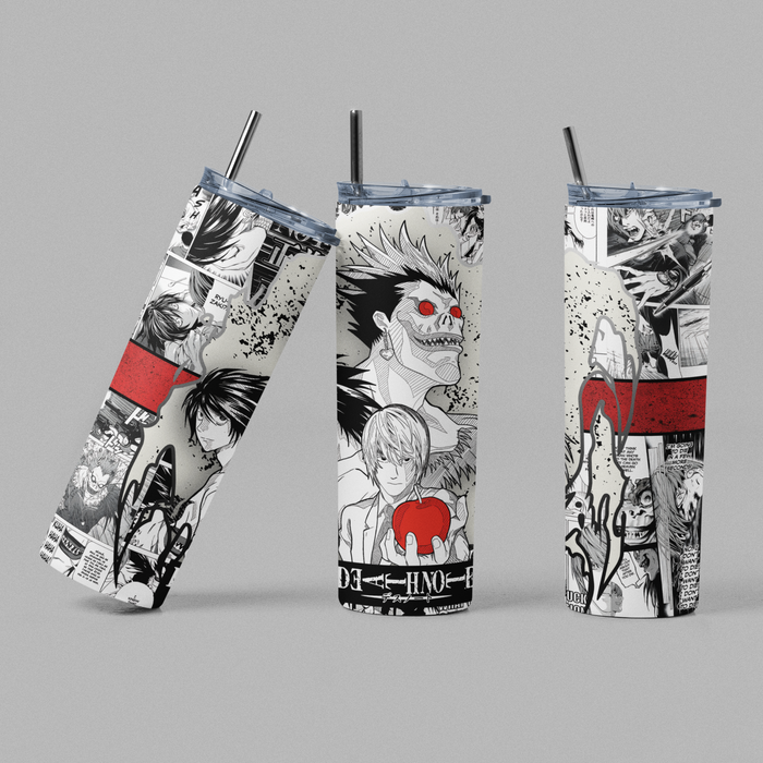 Death Note Inspired Anime Manga Red Black & White 20oz Tumbler