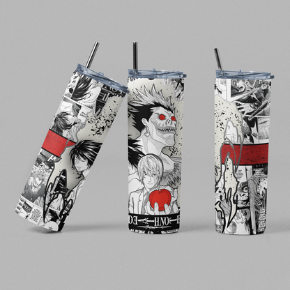 Death Note Inspired Anime Manga Red Black & White 20oz Tumbler